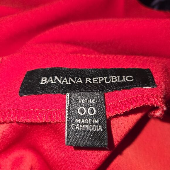 Banana Republic Red Flutter Sleeve Shift Dress Size Petite 00 - Picture 7 of 8